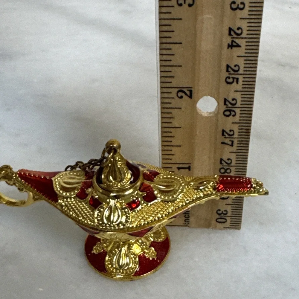 Aladdin's Lamp Miniature Metal Craft, Red and Gold